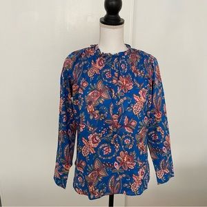 J Crew Liberty of London Cotton Popover shirt Flora Belle Pattern Size 2